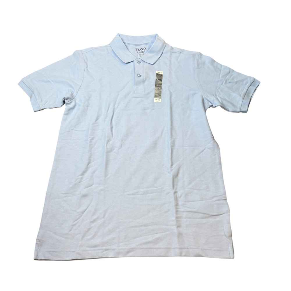 Izod Kids Boys XL 18/20 Husky Light Blue Polo Shirt Short Sleeve